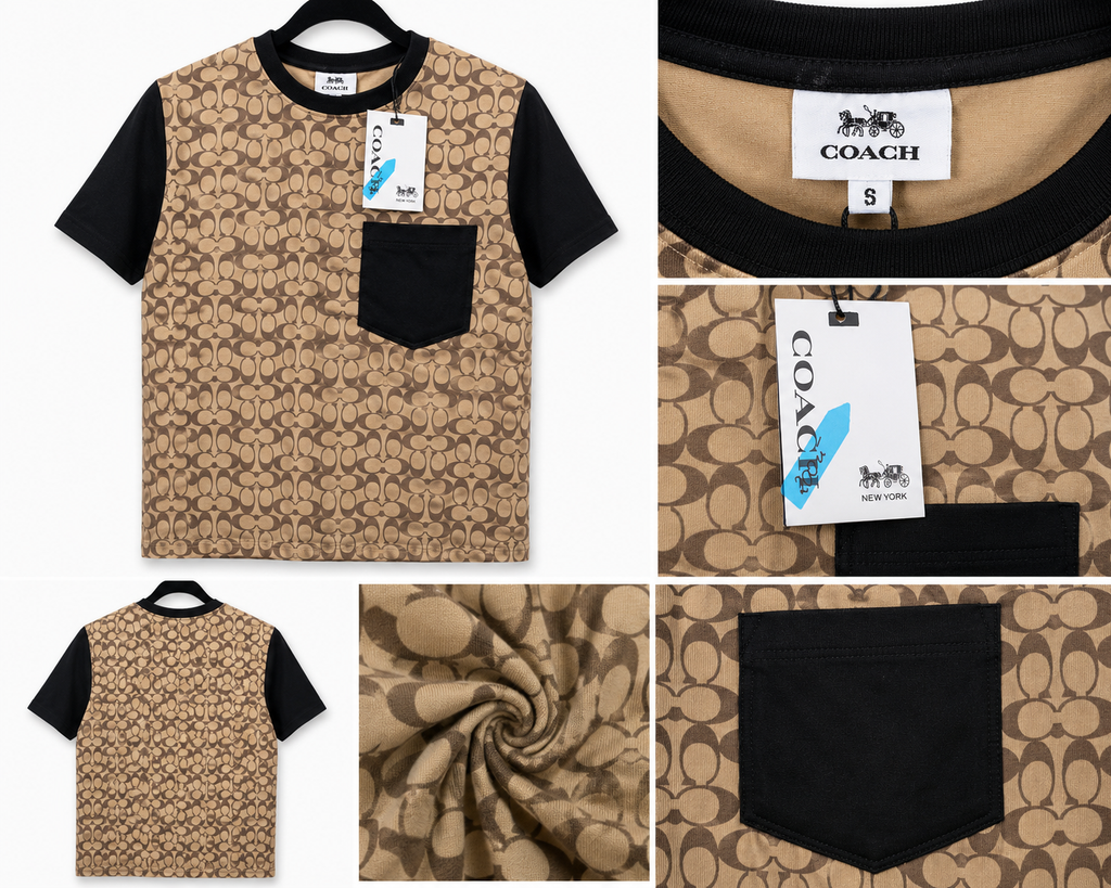 Coach – T-shirt Signature z kieszenią